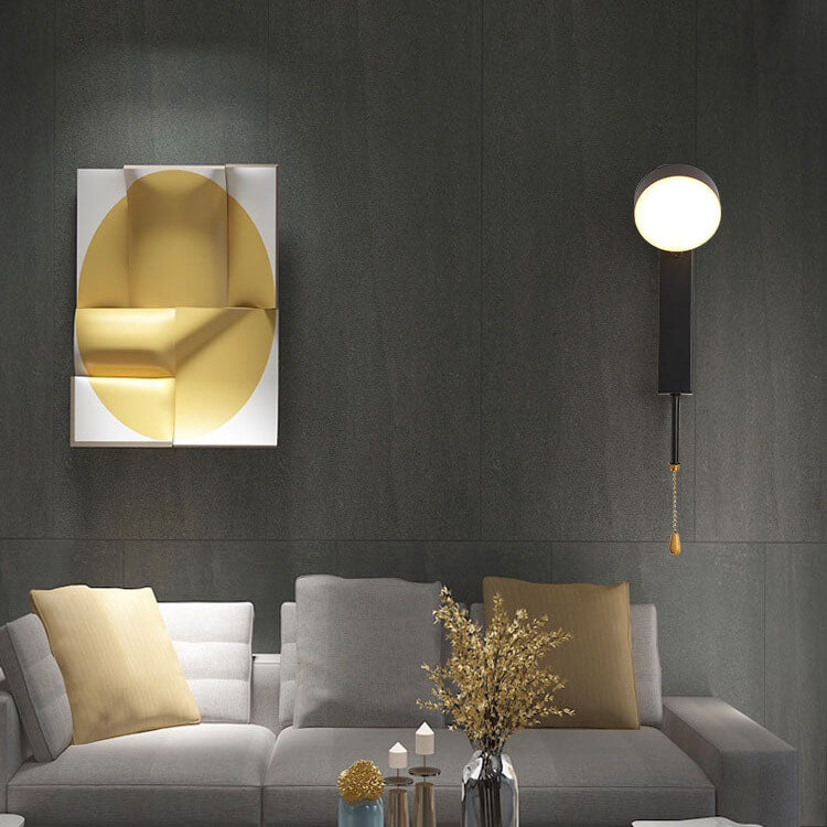 Minimalist Round Rectangular Base USB LED Wall Sconce Lamp