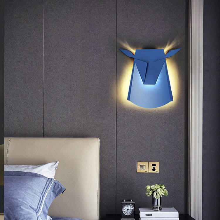 Creative Iron Bull Head Shape LED Wall Sconce Lamp