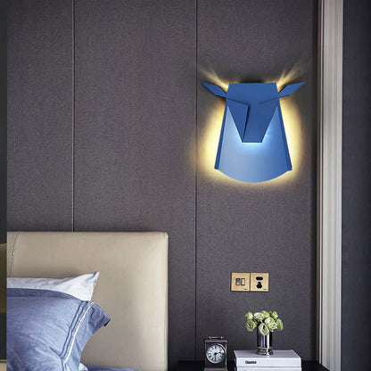 Creative Iron Bull Head Shape LED Wall Sconce Lamp