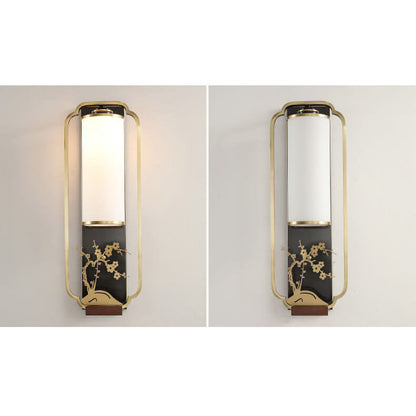 New Copper Glass Column Ring 1-Light Wall Sconce Lamp