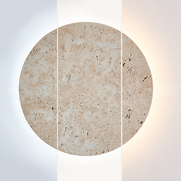 Japanese Acrylic Cave Stone Round LED Wall Sconce Lamp