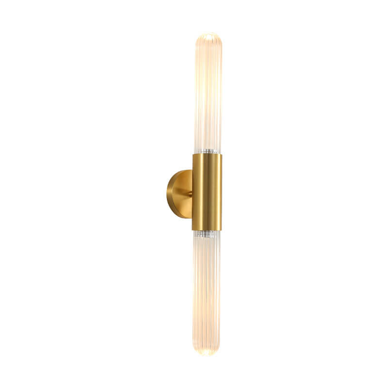 Light Long Gold Clear Copper Glass 1-Light Wall Sconce Lamp
