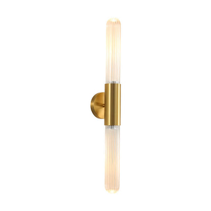 Light Long Gold Clear Copper Glass 1-Light Wall Sconce Lamp