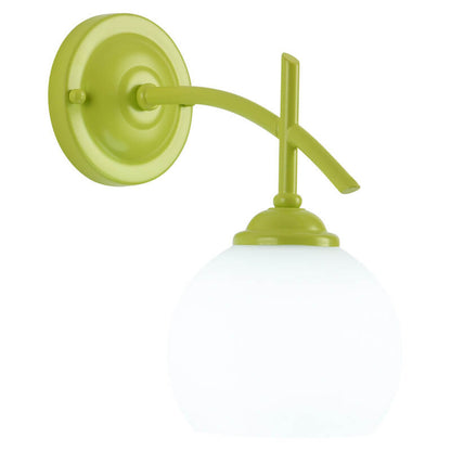 Modern Art Deco Round Glass Metal 1-Light Wall Sconce Lamp