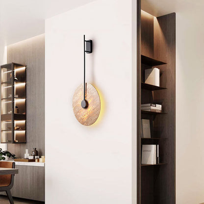 Scandinavian Iron Yellow Travertine LED Wall Sconce Lamp