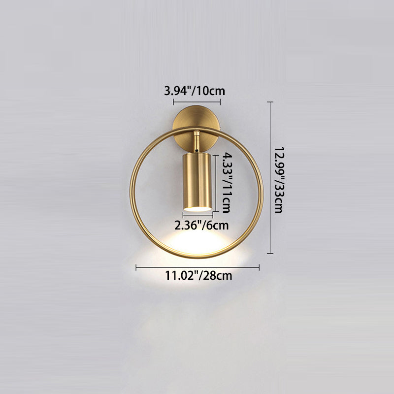 Simplicity Iron Circle Cylinder 1-Light Wall Sconce Lamp