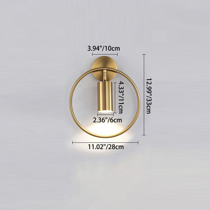 Simplicity Iron Circle Cylinder 1-Light Wall Sconce Lamp