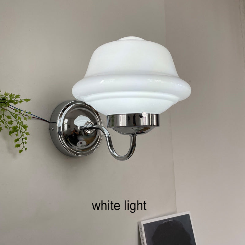 Retro Round Clouds Iron Glass 1-Light Wall Sconce Lamp
