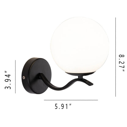 Iron Spherical Glass Lampshade 1-Light Wall Sconce Lamp