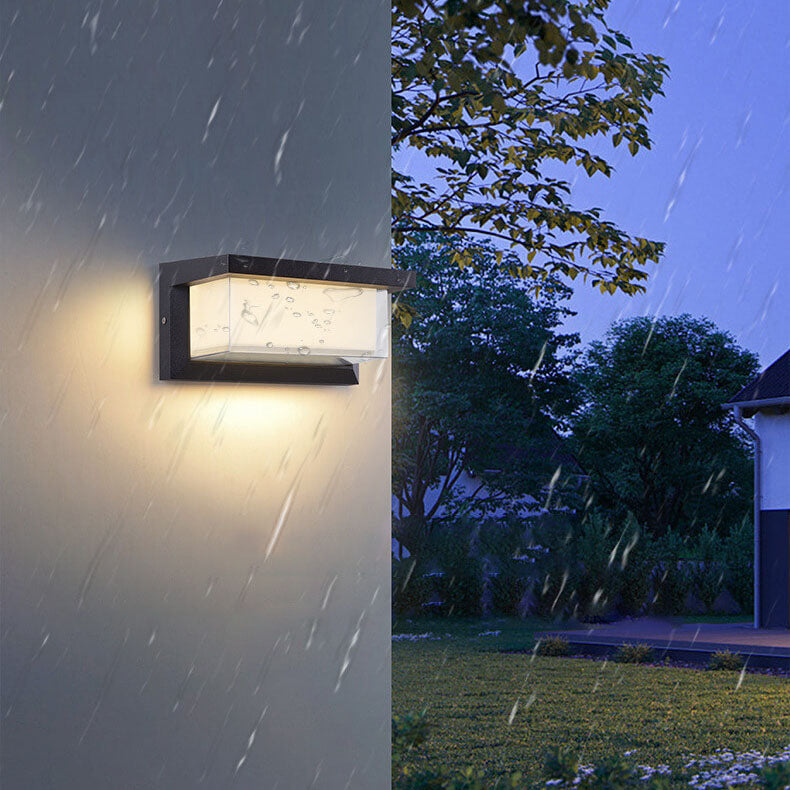 Minimalist Solar Rectangle PC LED Outdoor Wall Sconce Lamp