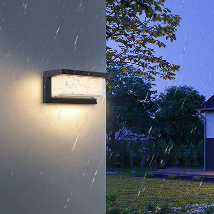 Minimalist Solar Rectangle PC LED Outdoor Wall Sconce Lamp
