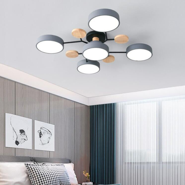 Scandinavian Round Molecule Branch Semi-Flush Light