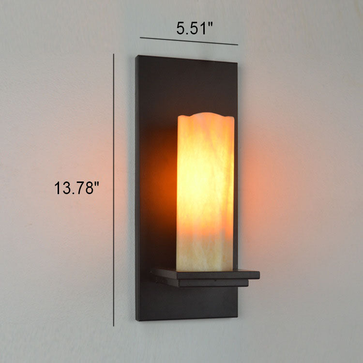 Industrial Vintage Iron Marble 1-Light Wall Sconce Lamp