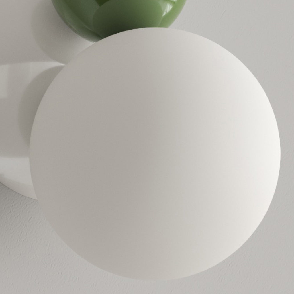 Round Sphere Iron Plastic 1-Light Wall Sconce Lamp