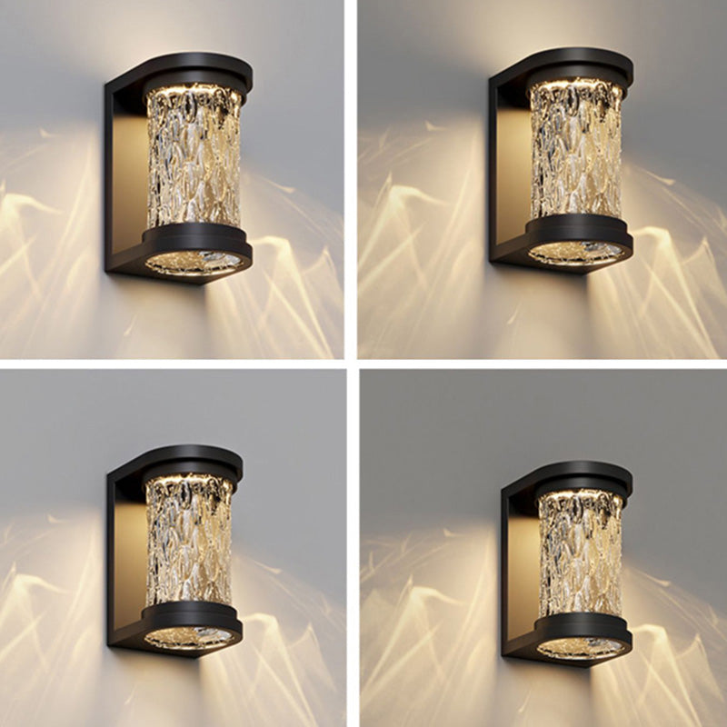 Waterproof Steel Glass Cylinder LED Wall Sconce Lamp