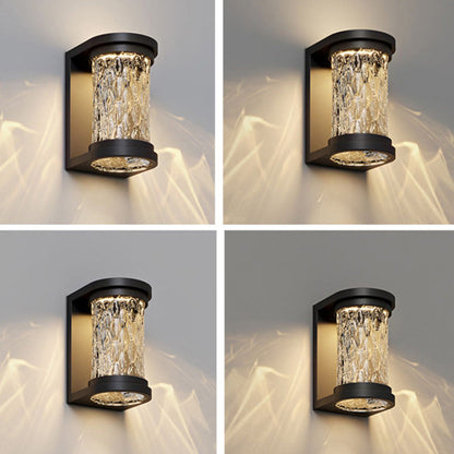 Waterproof Steel Glass Cylinder LED Wall Sconce Lamp