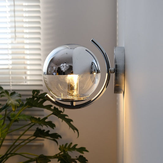 Simplicity Spherical Glass Shade 1-Light Wall Sconce Lamp
