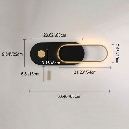 Modern Minimalist Oval Iron Acrylic LED Wall Sconce Lamp