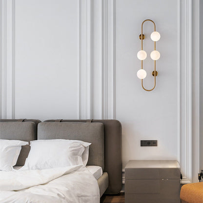 Scandinavian Orb Hardware Glass 4-Light Wall Sconce Lamp