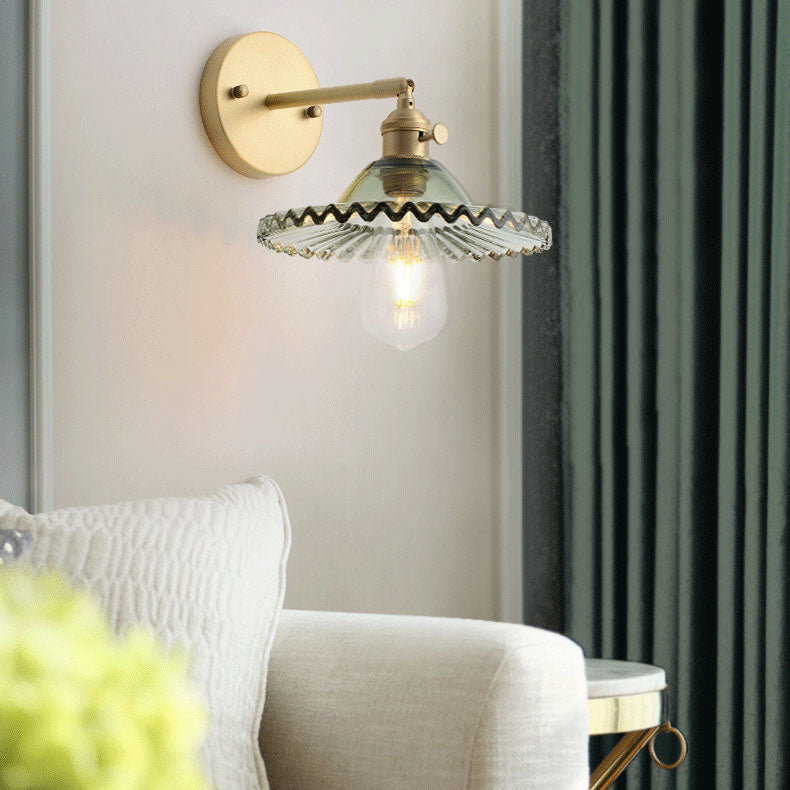 Scandinavian All Copper Glass 1-Light Wall Sconce Lamp