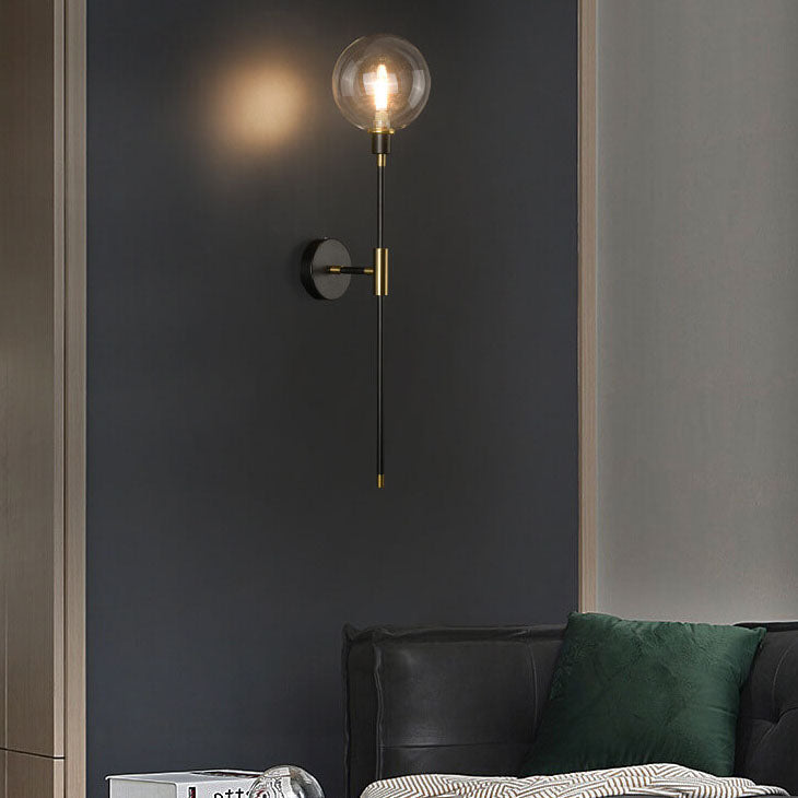 Light Magic Bean Glass Long Arm 1-Light Wall Sconce Lamp