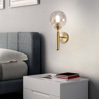 Simple Light Luxury Glass Sphere 1-Light Wall Sconce Lamp