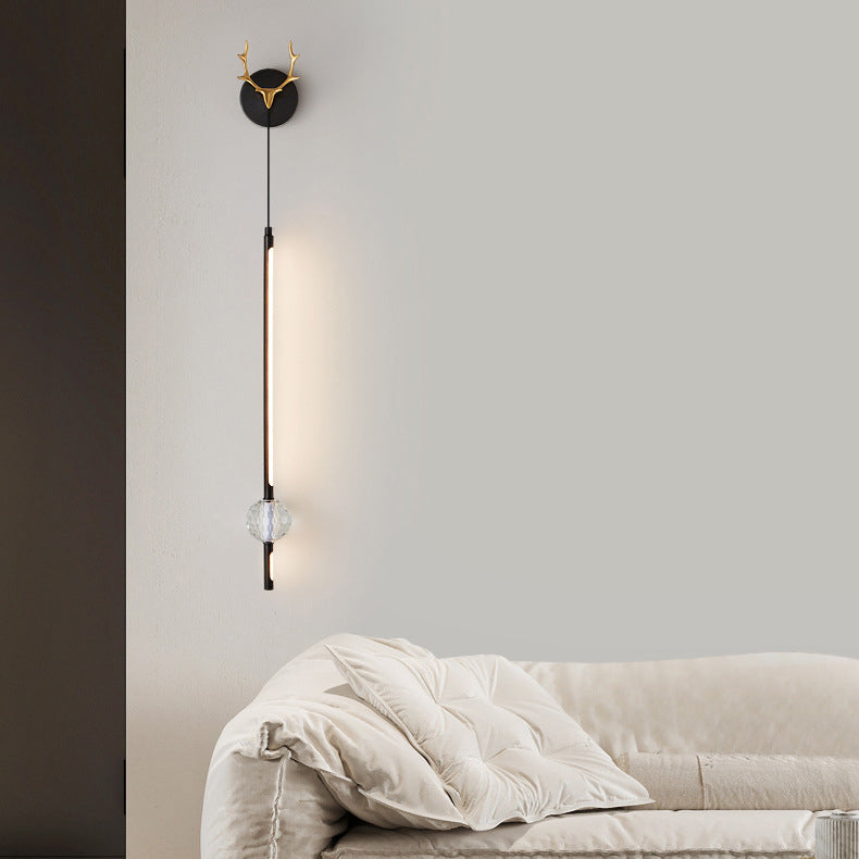 Strip Orb Full Copper Crystal Silicone LED Wall Sconce Lamp