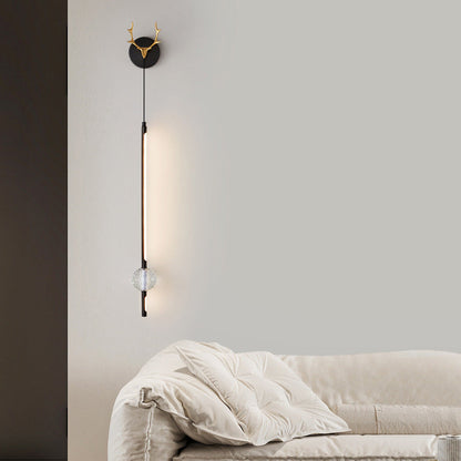 Strip Orb Full Copper Crystal Silicone LED Wall Sconce Lamp