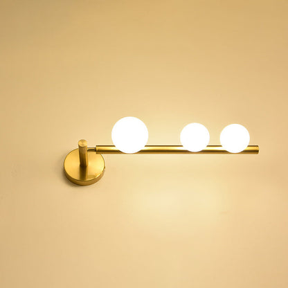 Mid-century Glass Globe Ball Shade 3-Light Wall Sconce Lamp