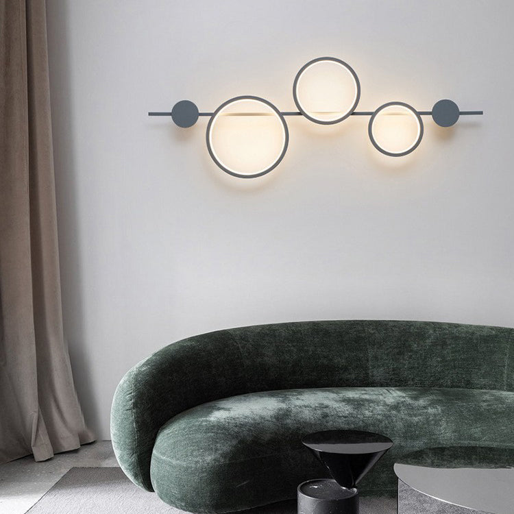 Multiple Circle Iron Silicone LED Wall Sconce Lamp