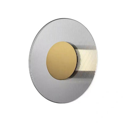 Light Luxury Hardware Disc Glass LED Wall Sconce Lamp