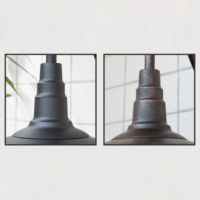 Traditional Iron Round Shade 1-Light Wall Sconce Lamp