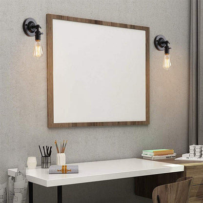 Industrial Round Base Iron 1-Light Rotable Wall Sconce Lamp