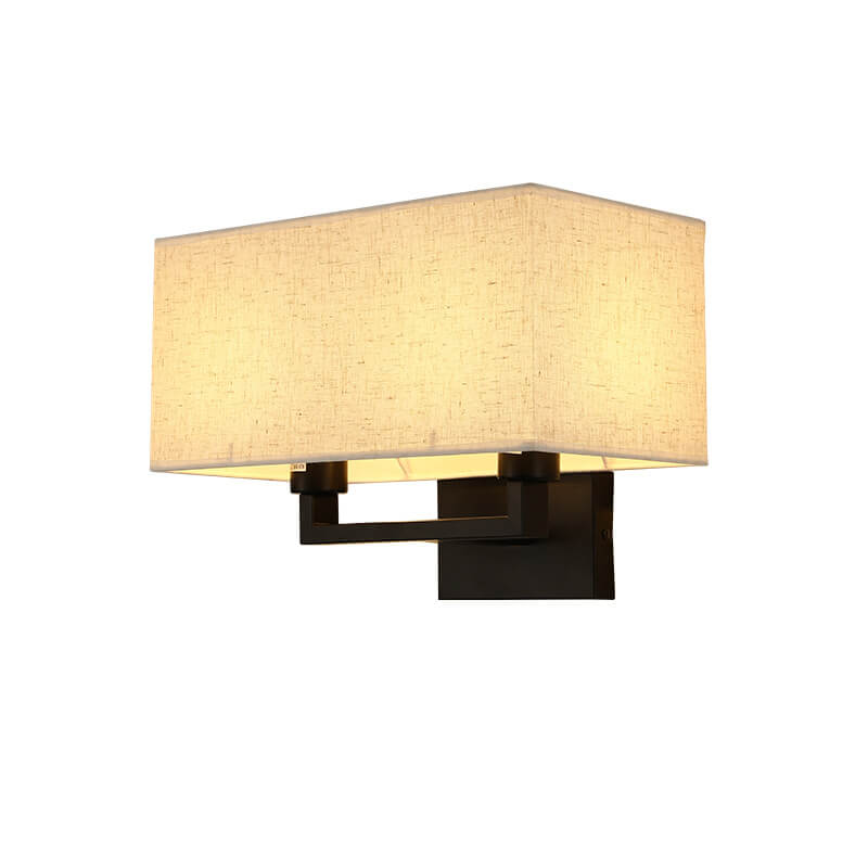 Solid Rectangular Iron Fabric 1-Light Wall Sconce Lamp