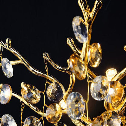 Aluminum Crystal Branch Bead 2/3 Light Wall Sconce Lamp