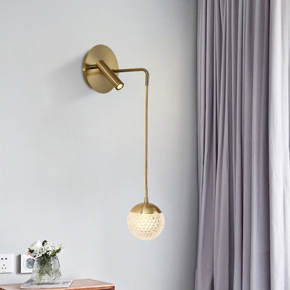 Iron Acrylic Ball Pendant 1-Light LED Wall Sconce Lamp
