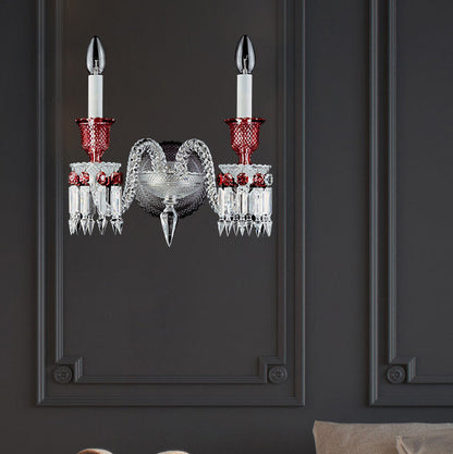 Cylinder Arrow Crystal Glass 2/3 Light Wall Sconce Lamp