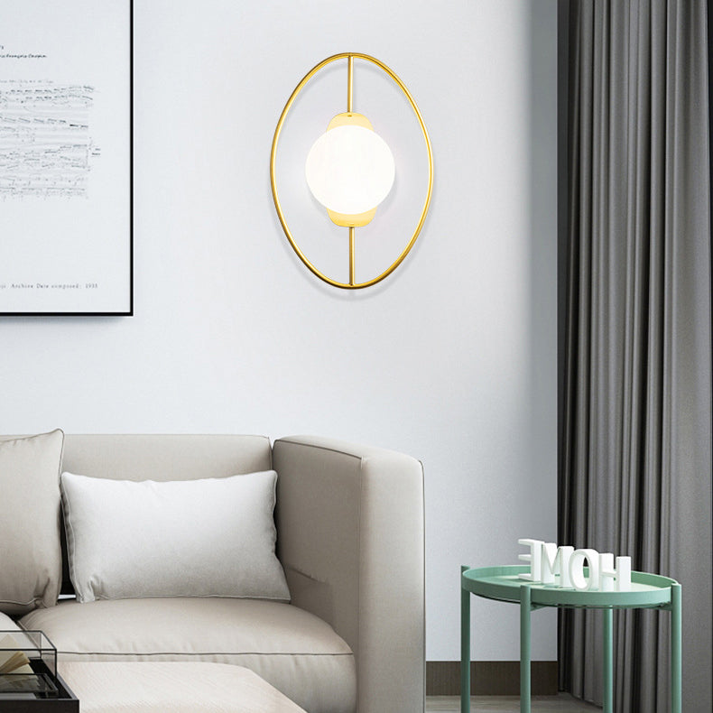 Nordic Iron Glass Oval Ball 1-Light Wall Sconce Lamp