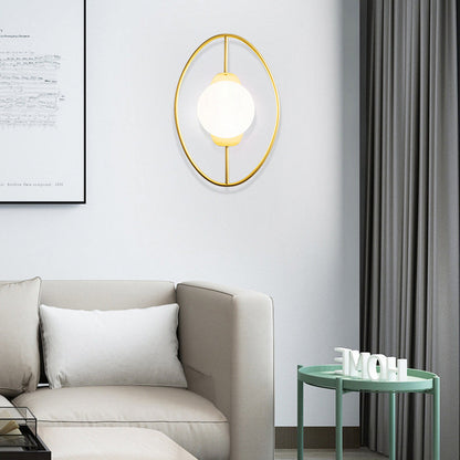 Nordic Iron Glass Oval Ball 1-Light Wall Sconce Lamp