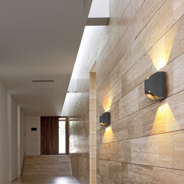 Outdoor Square Up and Down Glow LED Wall Sconce Lamp