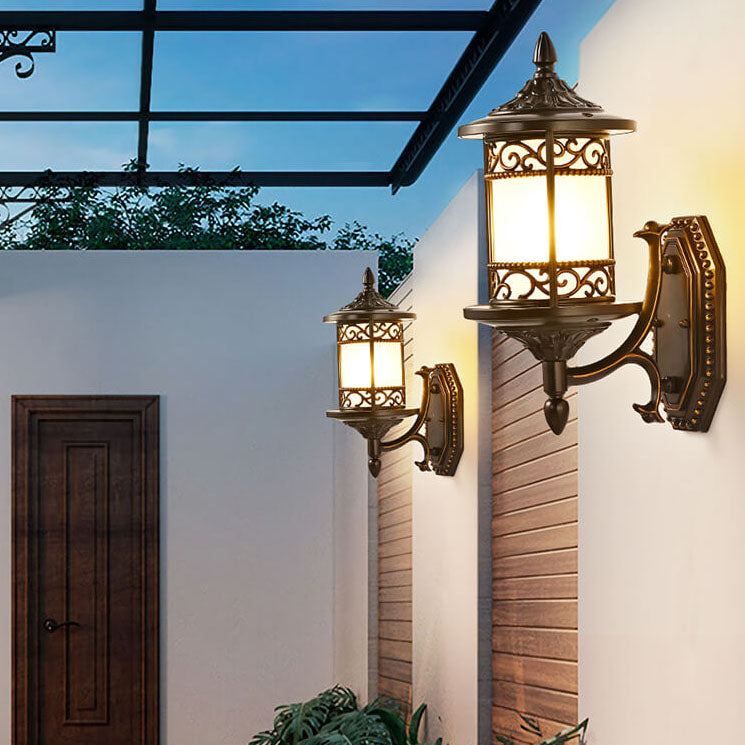 Cylindrical Outdoor Waterproof 1-Light Wall Sconce Lamp