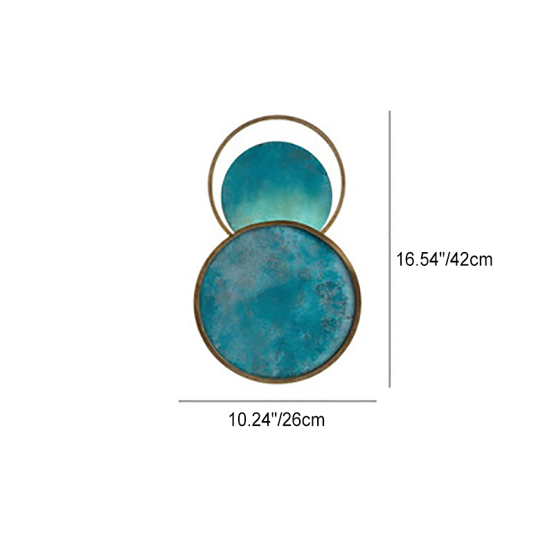 Traditional Chinese Circle Iron Glass LED Wall Sconce Lamp