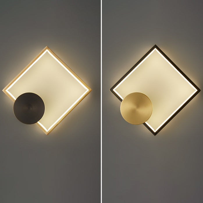 Brass Acrylic Triangle Square Circle LED Wall Sconce Lamp