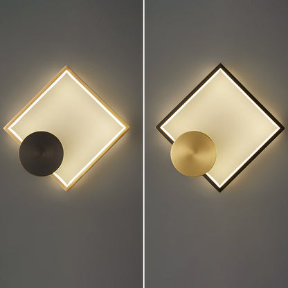 Brass Acrylic Triangle Square Circle LED Wall Sconce Lamp