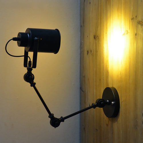 Cylinder Swing Arm Iron Aluminium 1-Light Wall Sconce Lamp