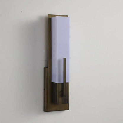 Chinese Iron Frame Cuboid Acrylic LED Wall Sconce Lamp