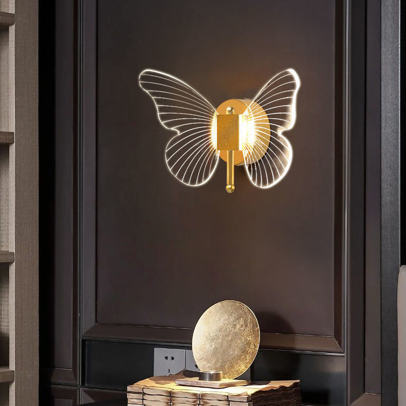 Creative Butterfly Acrylic Iron LED Wall Sconce Lamp