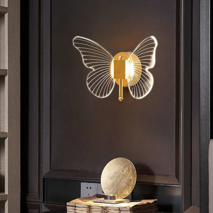 Creative Butterfly Acrylic Iron LED Wall Sconce Lamp