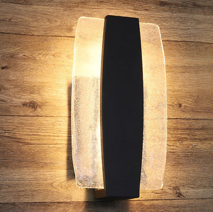 Minimalist Rectangle Aluminum Glass LED Wall Sconce Lamp