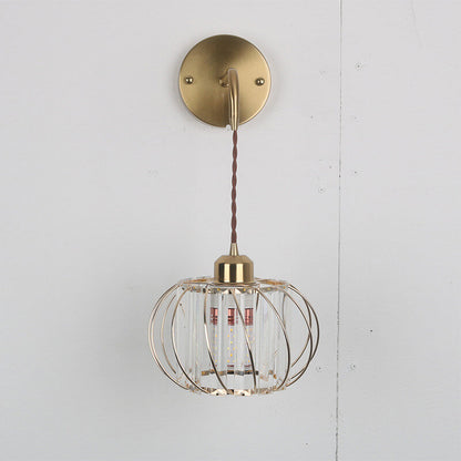 Adjustable Crystal Lantern Design 1-Light Wall Sconce Lamp